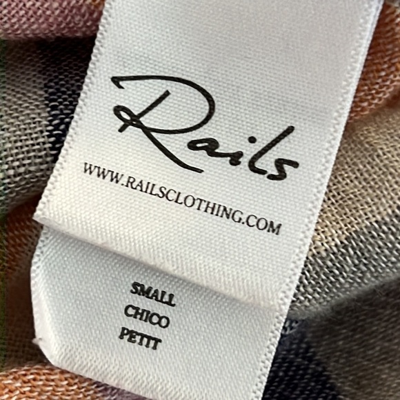 RAILS Marley Mandalay Striped Linen Crop Tie Button up Top Women's Size S - Picture 8 of 9